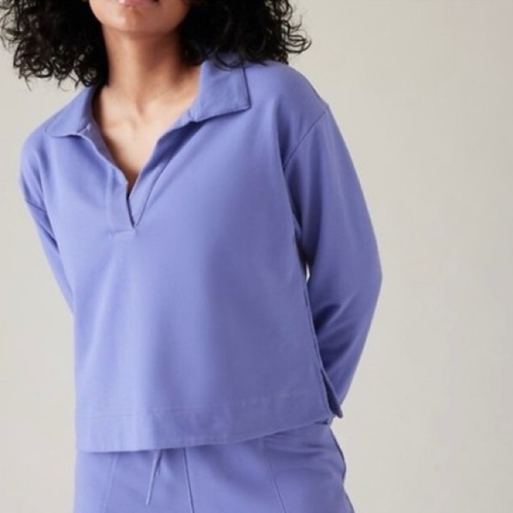 Athleta Retroterry Polo Sweatshirt
